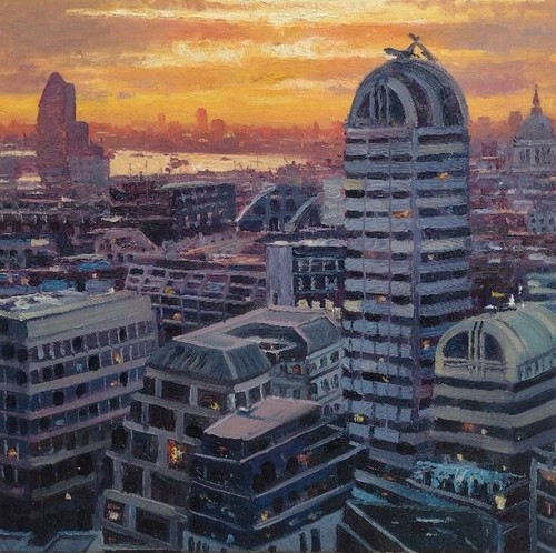 London sunset from the sky - sunset,
