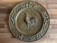 Courage Brewery Take Courage Cockeral Brass Embossed Advertising Plaque 1930s