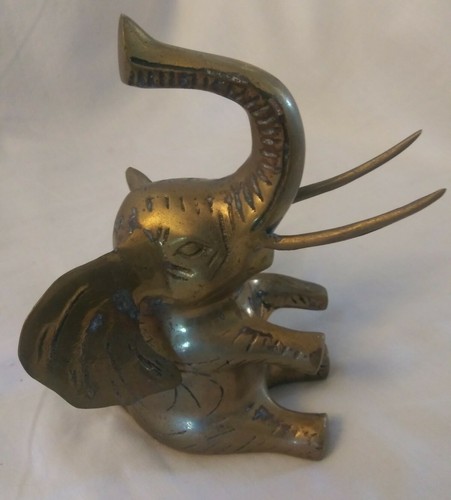 Vintage brass elephant statue - vintage,