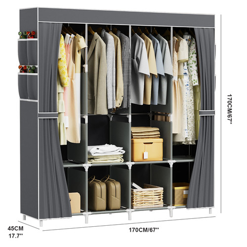 Large fabric canvas wardrobe - canvas,