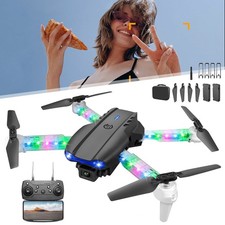 Mini Drone with 2 Camera Foldable RC Quadcopter with Colorful LED Light Arms