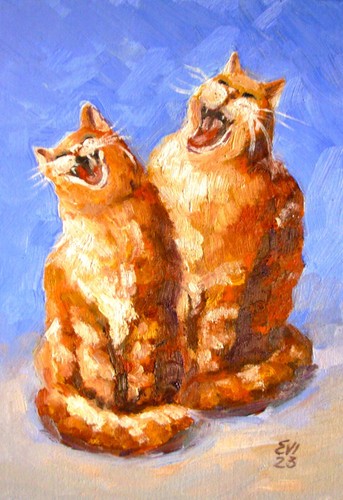 Ginger cats original oil - original,