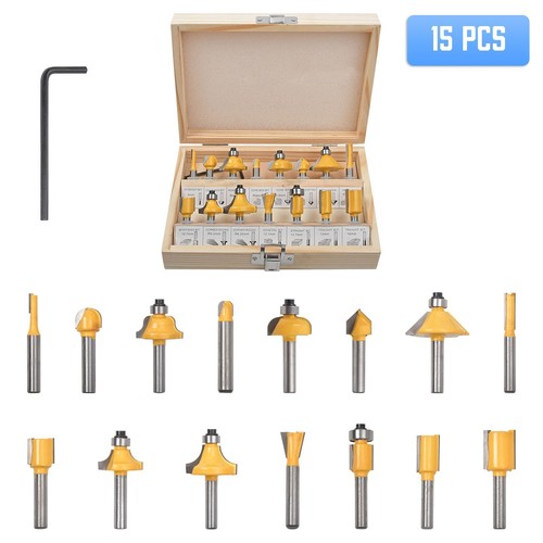 Router bit 15pcs set includes - router,
