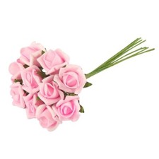 Bunch of 10 Foam Rose Buds - Single Bunches Artificial Flowers Wedding Bunch