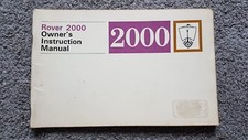 ROVER P6 2000 OWNERS HANDBOOK 1968