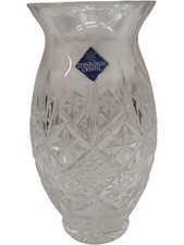 Edinburgh Crystal Cut Glass Vase Diamond Pattern Decorative Collectible