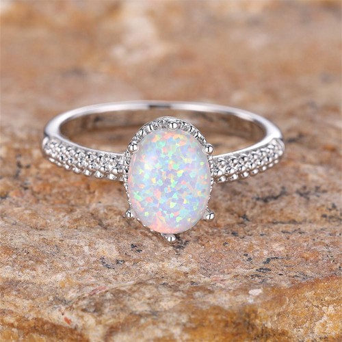 White fire opal big oval - opal,