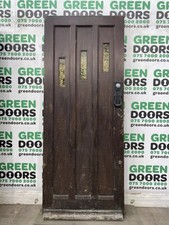 STAINED GLASS FRONT DOOR ANTIQUE RECLAIMED EXTERNAL EXTERIOR WOOD 1930s WOODEN
