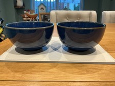 2 X STUDIO POTTERY BLUE DEEP NOODLE BOWLS VERY GOOD CONDITION