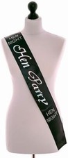 Hen Night Party Sash black sparkly Bridal diamonte Hen Do gift accessory Bride