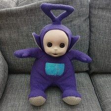 Vintage Teletubbies 1996 Plush Tinky Winky Soft Toy Talking Blinking Eyes