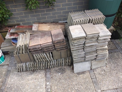 Reclaimed concrete roof tiles - reclaimed,
