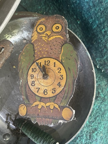 Vintage owl wooden - vintage, clock