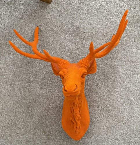 Stag head wall - hanging, orange