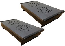 SET OF 2 TABLETOP TEA LIGHT CANDLE WARMER / PLATE & FOOD WARMER 2-CANDLE (SMALL)