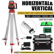 Self Rotating 500m Range Green Rotary Laser Level with 1.65m Tripod and 5m Staff