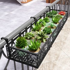 Balcony Flower Rack Planter Fence Pot Garden Window Hanging Baskets Railing Box