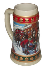 "HOMETOWN HOLIDAY" Vintage 1993 Budweiser Holiday / Christmas Beer Stein