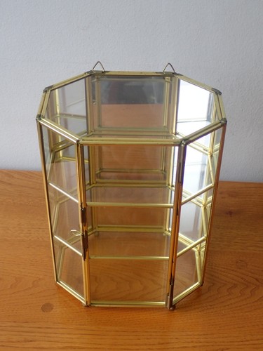 Curio display cabinet - , brass
