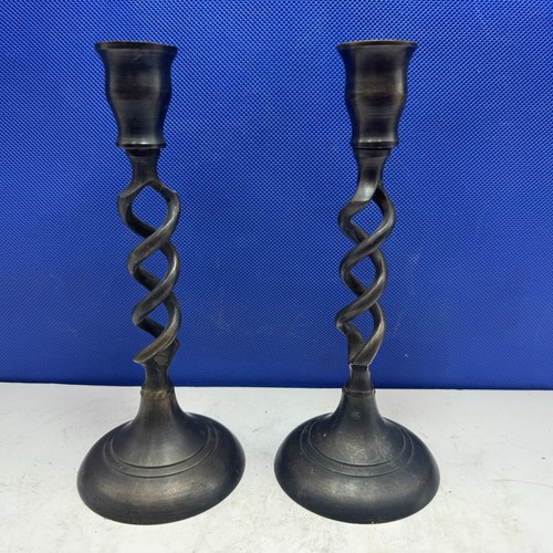 Twisted candle sticks - pair, of