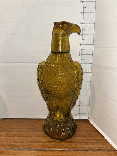 Amber eagle glass decanter - amber,