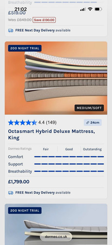 Dormeo octasmart hybrid - hybrid, deluxe