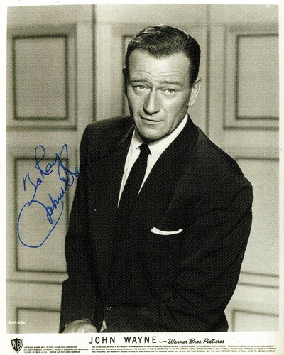 John wayne signed - signed, photograph