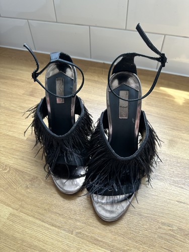 Topshop black feather - topshop, heels