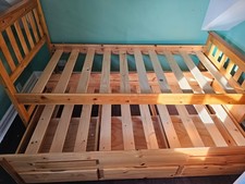 Verona Bergamo Captains Guest Bed - Single 3ft - Solid Pine - Trundle & Drawers