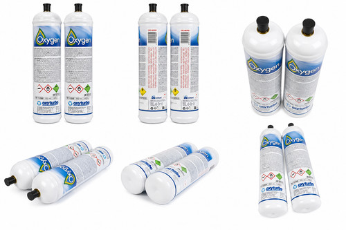 Oxygen gas bottle twin - twin, pack