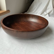 Vintage Walnut Bowl 11.25” Hand Crafted Charles Marshall Scotland 