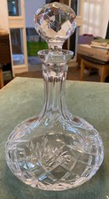 Antique crystal round decanter 25 cm tall