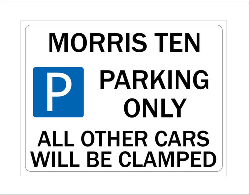 Metal sign morris - metal, parking