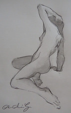 Pencil drawing female nude