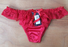 Ladies size 8-10 Glamour luxury knickers panties briefs  lacy satin look Red