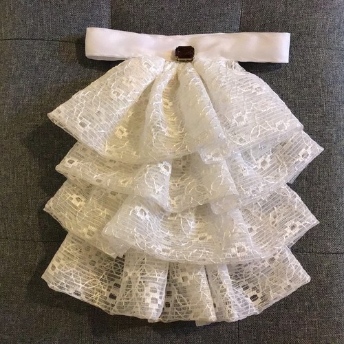 Jabot cravat white lace - jabot, in