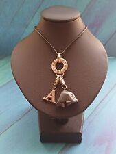 Charmology Silver Tone Dolphin & Letter A Charm Cable Necklace