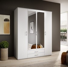 SALE! Ex-Display Modern Karl Hinged Door Wardrobe 160cm in White