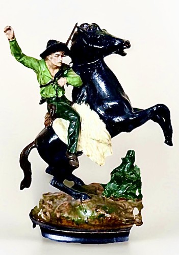 Cowboy horseback painted - on,