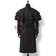 New Black Regency Garrick Overcoat | Coachman's Coat ,Triple Caped Wool Overcoat