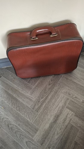 Vintage 1960s brown - vintage, suitcase