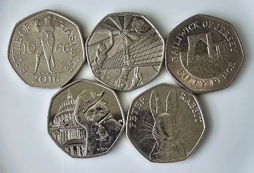British 50p coin collection - british,
