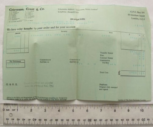 1963 invoice grieveson - invoice, &