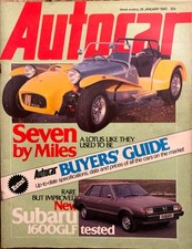 AUTOCAR MAGAZINE 26-JAN-80 - Peugeot 604 TD, Subaru 1600 GLF, Caterham Super 7