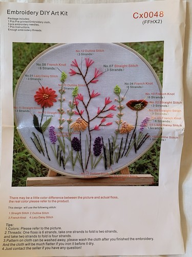 Wildflower embroidery kit - embroidery,