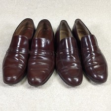 Barker of Earls Barton Vintage Shoes UK 10 Slip On Brown Leather Mens G Width