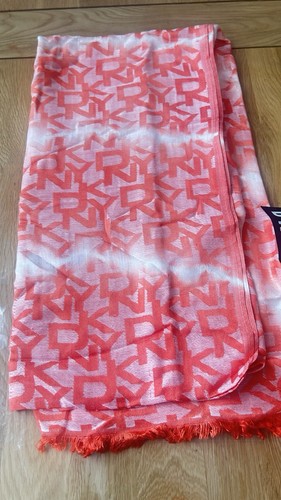 Dkny orange logo scarf - logo,