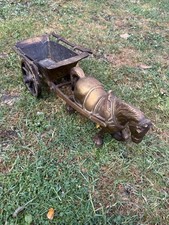 Brass Horse and Cart + extra horse