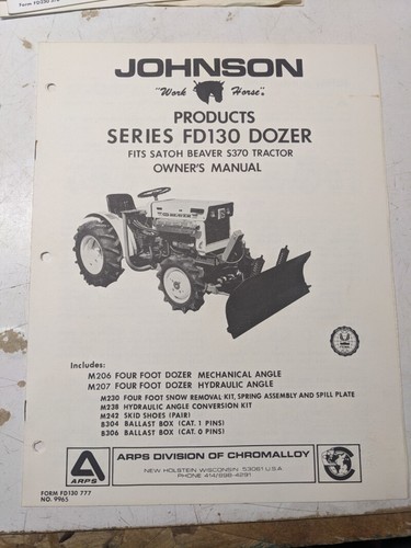 Johnson workhorse fd130 dozer - johnson,