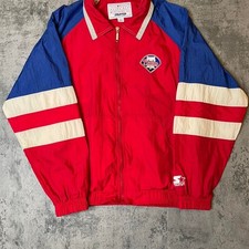 Vintage starter Jacket 90s Philadelphia Phillies red and blue embroidered